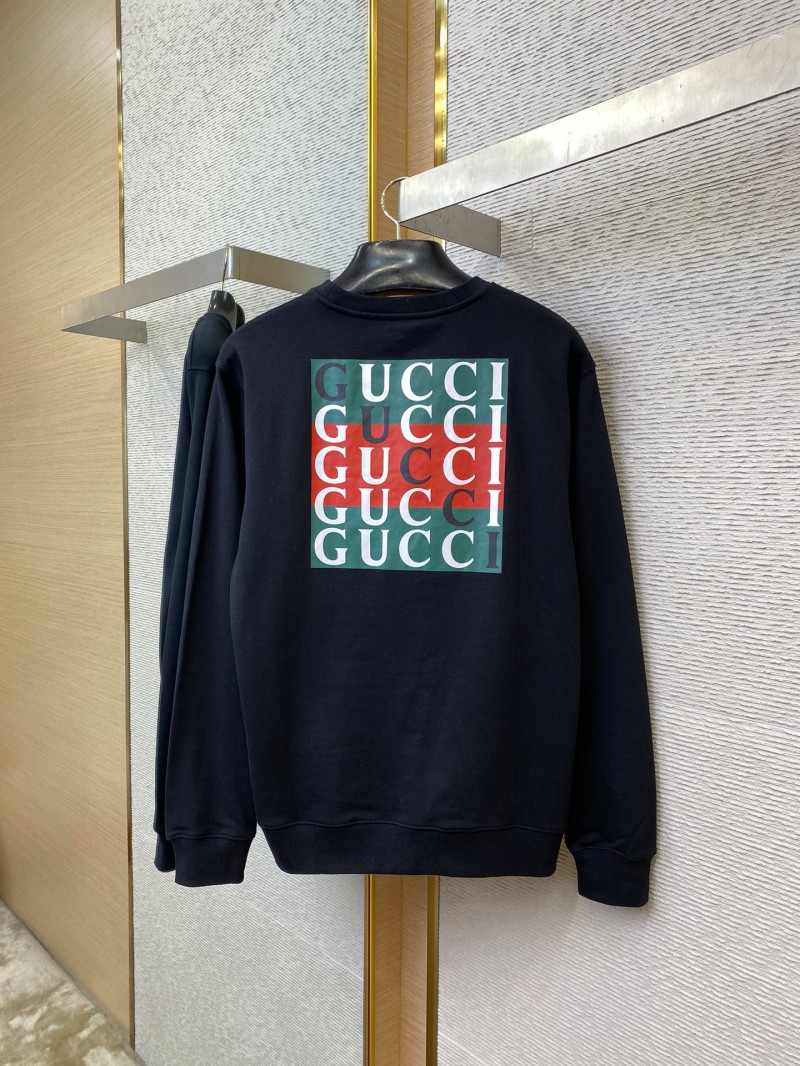 Gucci Logo Print Crew Neck Sweatshirt Black 5