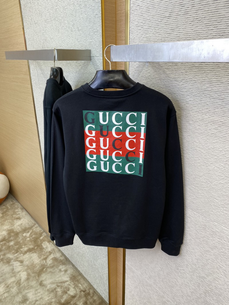 Gucci Logo Print Crew Neck Sweatshirt Black 7