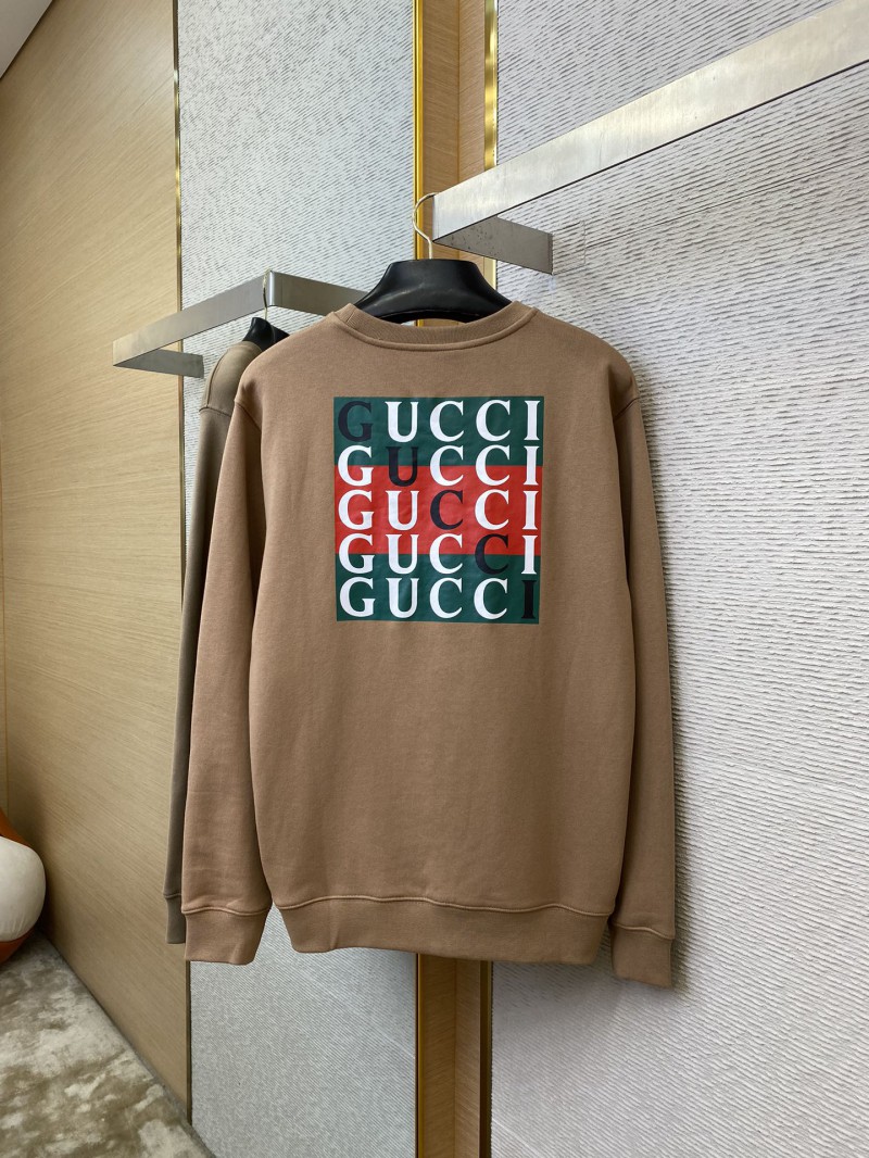 Gucci Logo Print Crew Neck Sweatshirt Khaki 5