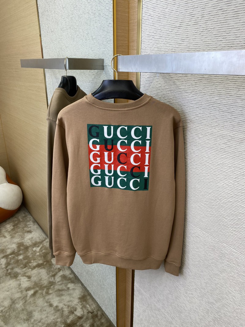 Gucci Logo Print Crew Neck Sweatshirt Khaki 7