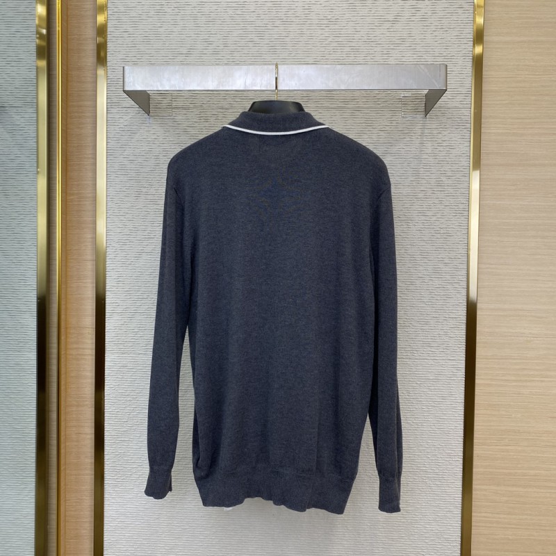 Gucci Colour Block Trimmed Monogrammed Knit Pullover 1