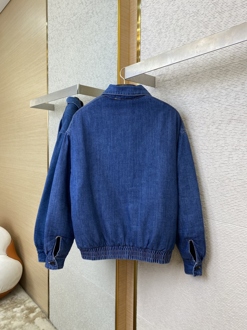 Miu Miu washed denim zip jacket coat 5