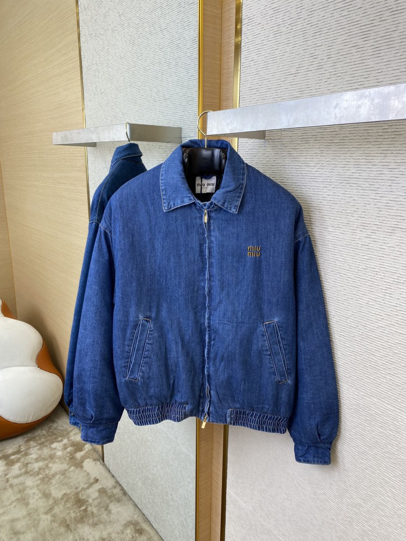 Miu Miu washed denim zip jacket coat 6