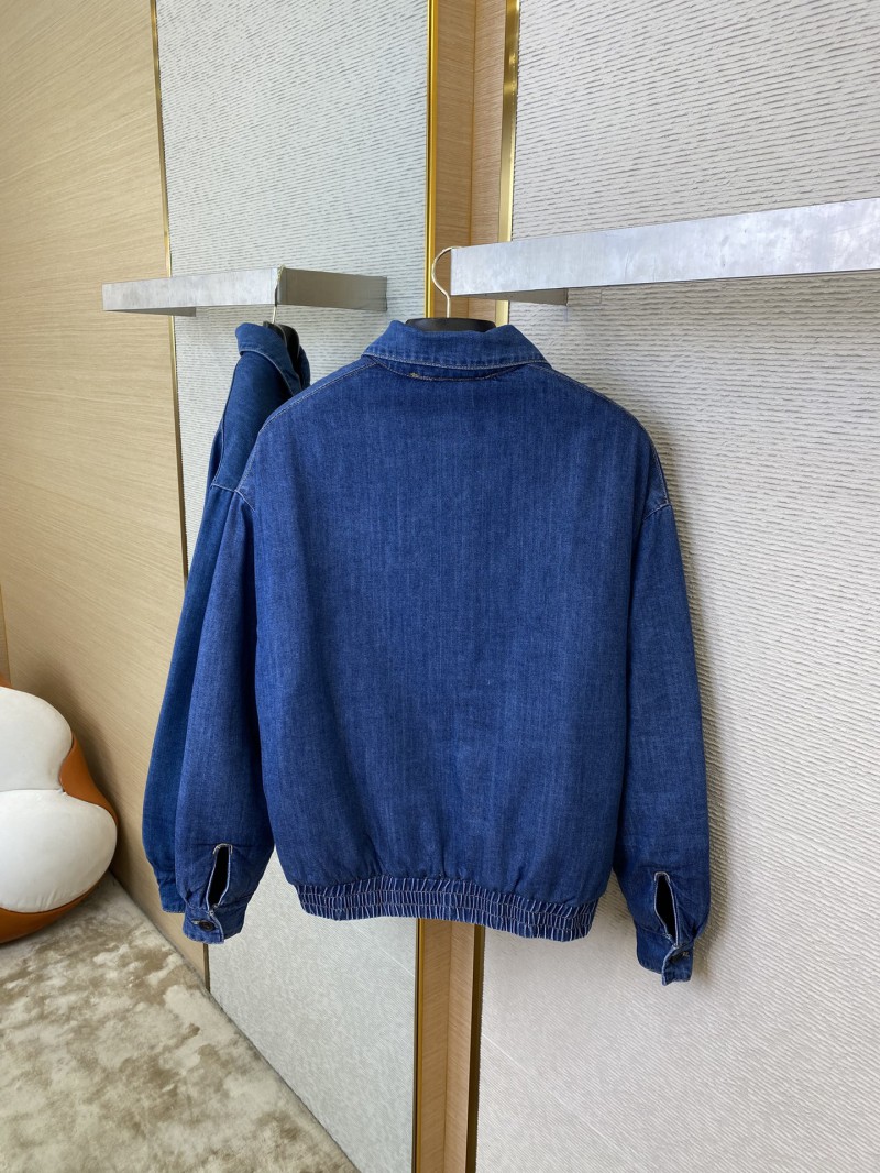 Miu Miu washed denim zip jacket coat 7