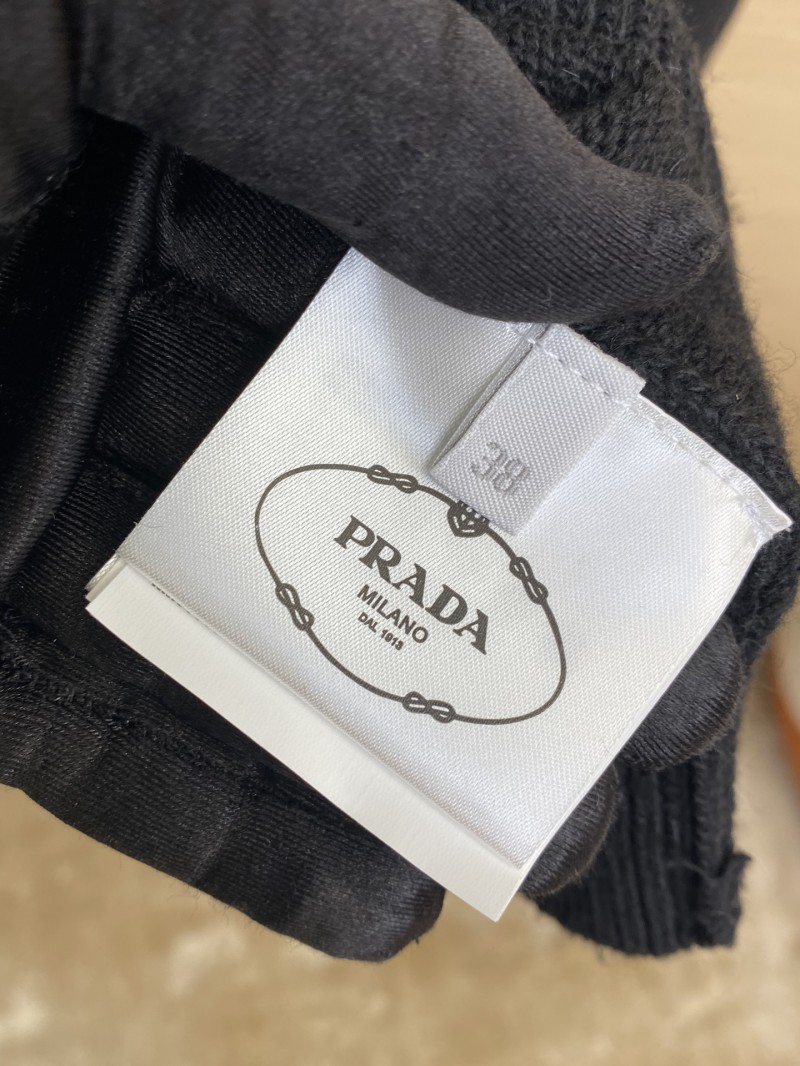 Prada Wool Embroidered Zip Cardigan Black 8