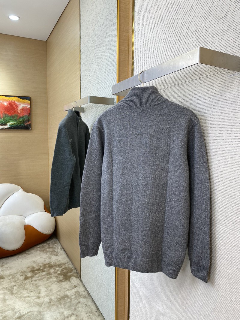 Prada Wool Embroidered Zip Cardigan Grey 3