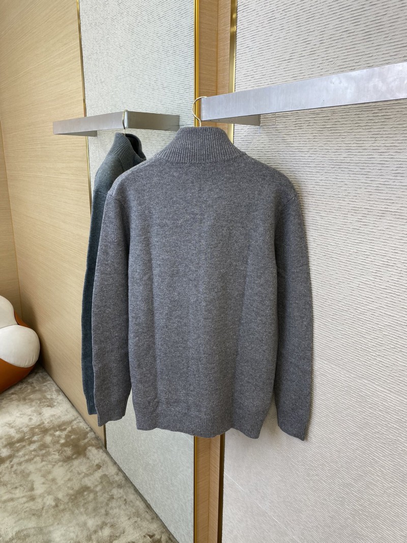 Prada Wool Embroidered Zip Cardigan Grey 7