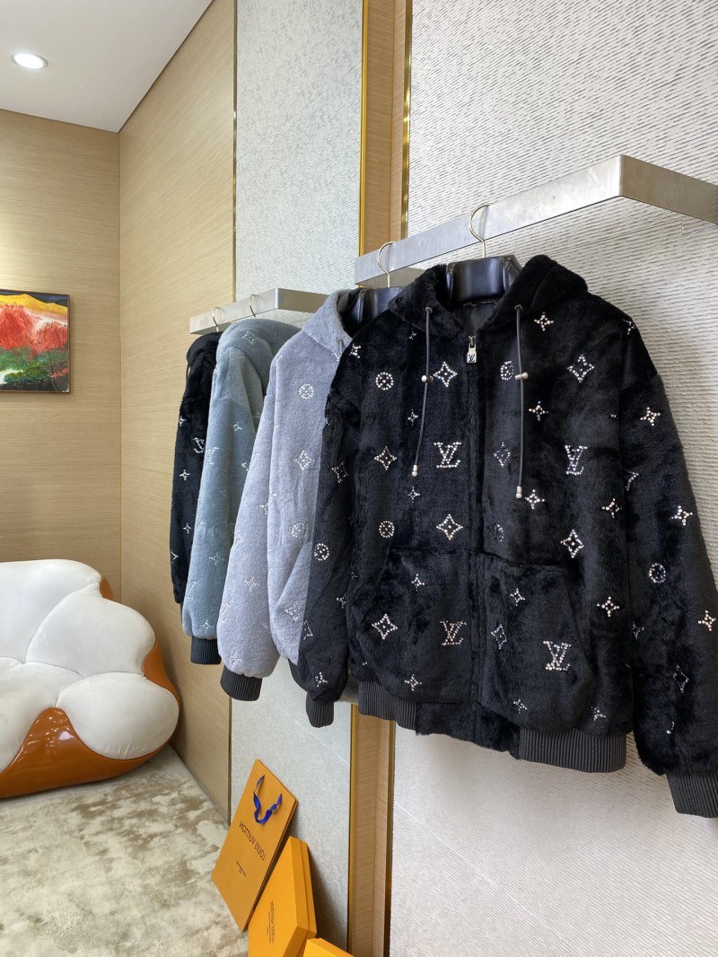 LV Full Star Rhinestone Zip-Up outerwear Black 2