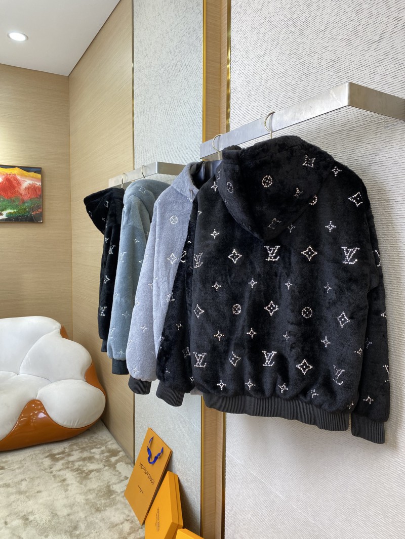 LV Full Star Rhinestone Zip-Up outerwear Black 3