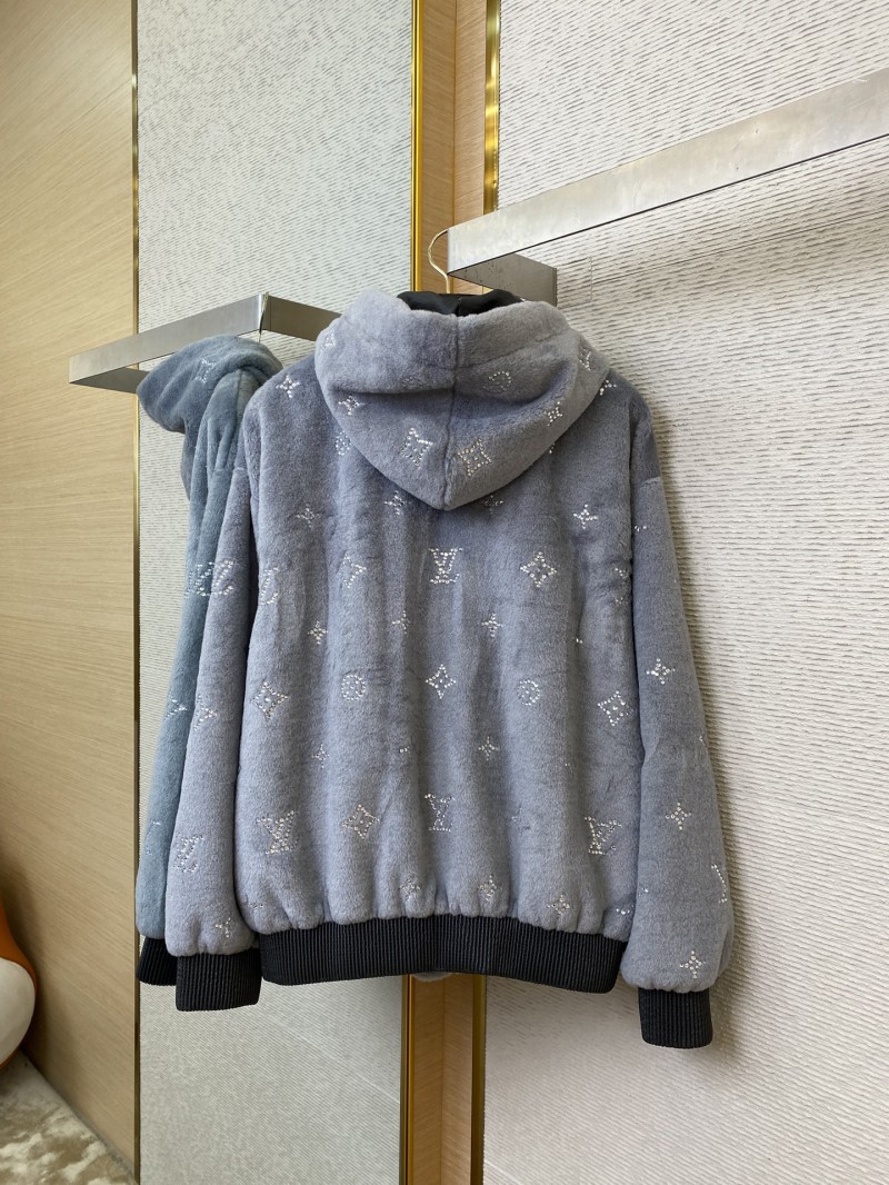 LV Full Star Rhinestone Zip-Up outerwear Grey 5