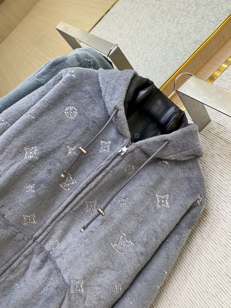 LV Full Star Rhinestone Zip-Up outerwear Grey 6