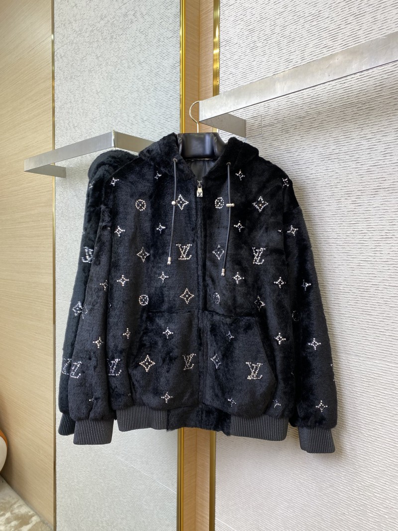 LV Full Star Rhinestone Zip-Up outerwear Black 4