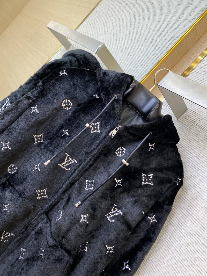 LV Full Star Rhinestone Zip-Up outerwear Black 6