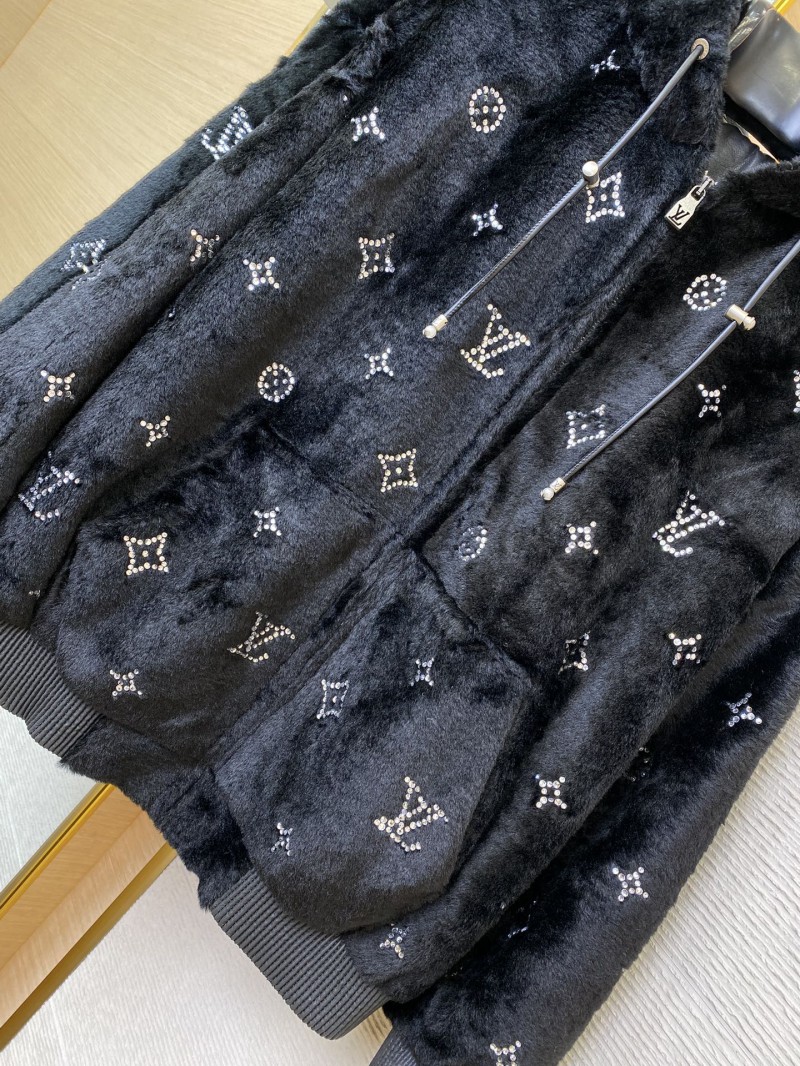 LV Full Star Rhinestone Zip-Up outerwear Black 7