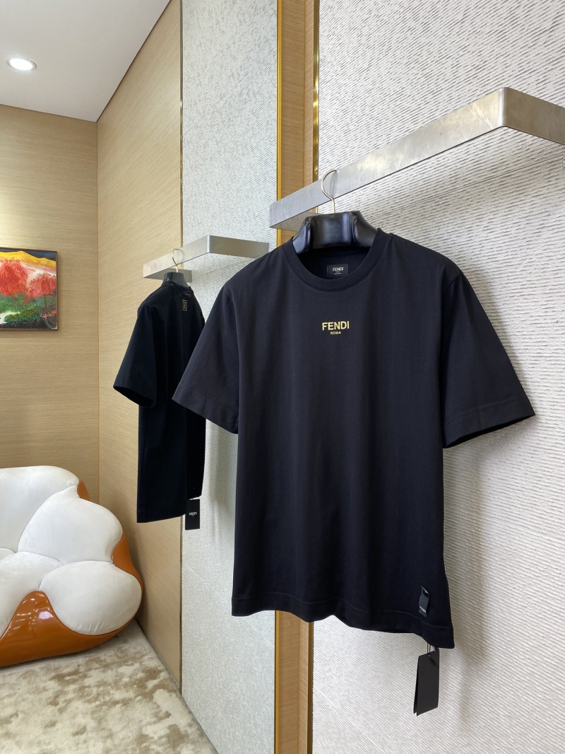 Fendi hot stamping Double F Print Short Sleeve T-Shirt 2