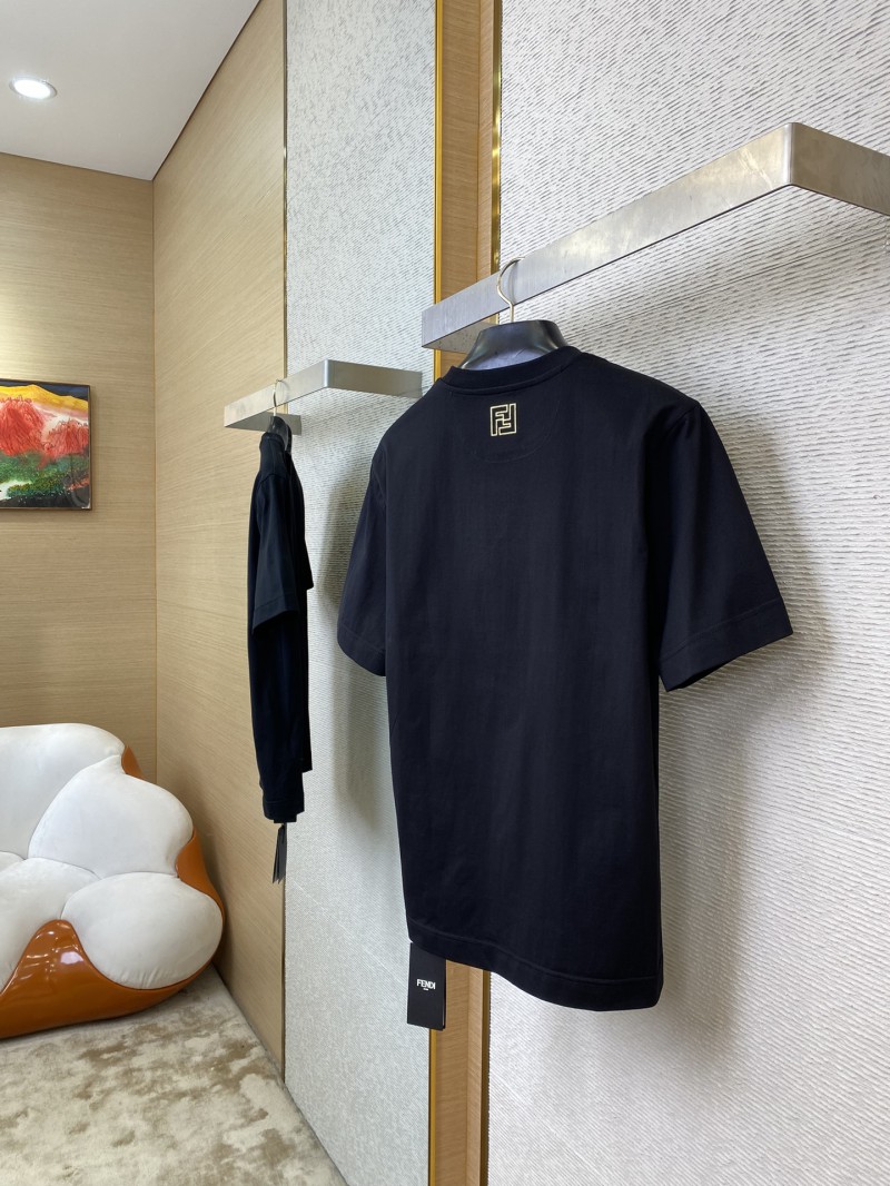Fendi hot stamping Double F Print Short Sleeve T-Shirt 3
