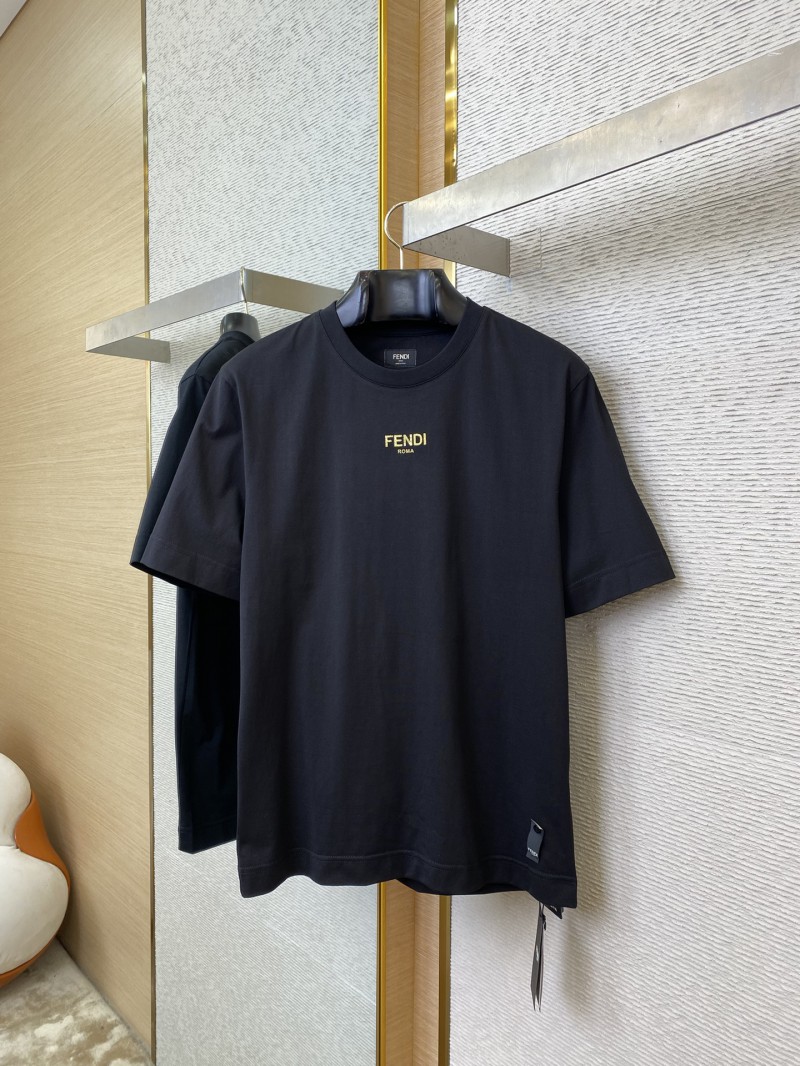 Fendi hot stamping Double F Print Short Sleeve T-Shirt 4