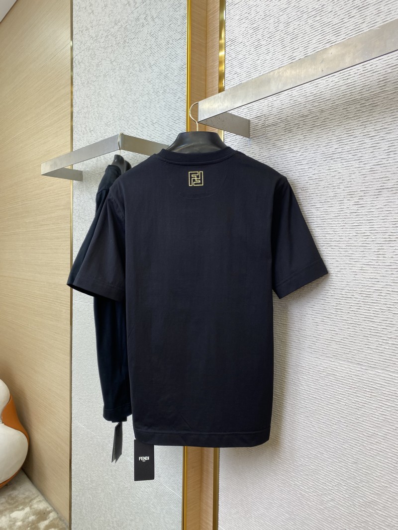 Fendi hot stamping Double F Print Short Sleeve T-Shirt 5