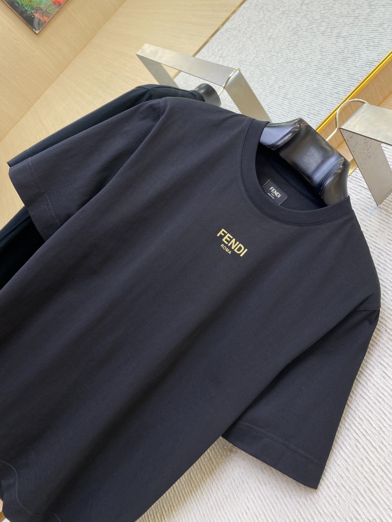 Fendi hot stamping Double F Print Short Sleeve T-Shirt 6