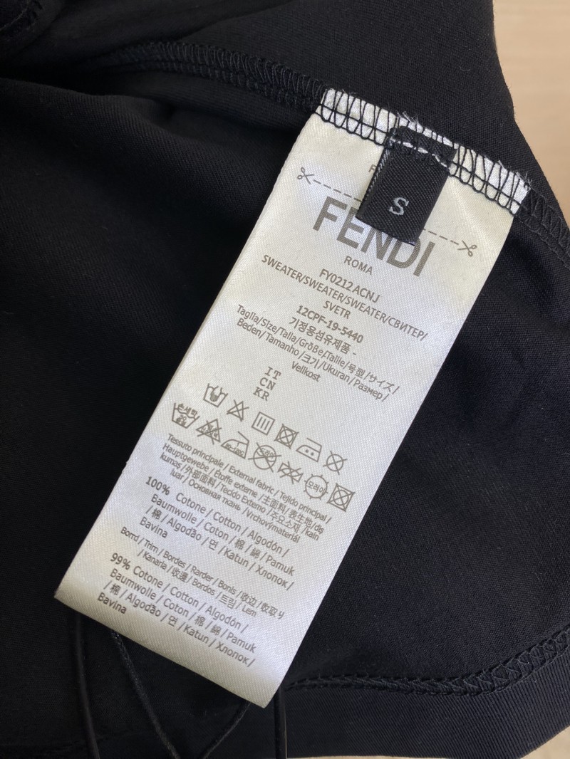 Fendi hot stamping Double F Print Short Sleeve T-Shirt 8