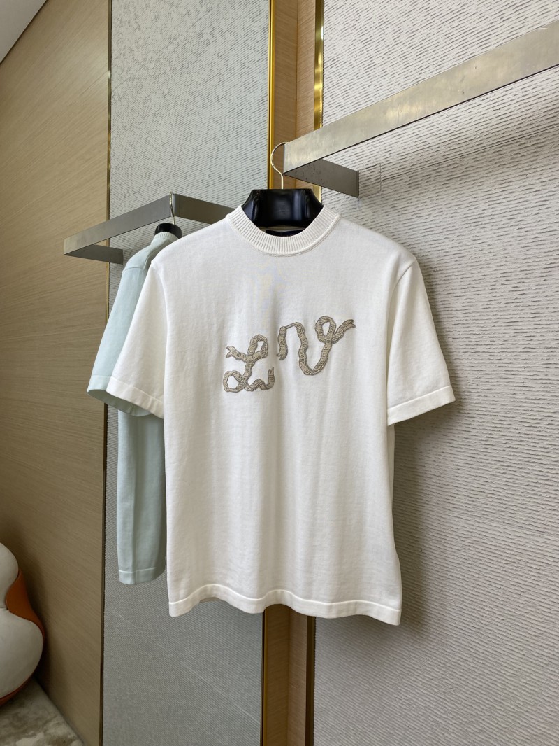 LV Beaded Embroidery Short Sleeve T-Shirt 4