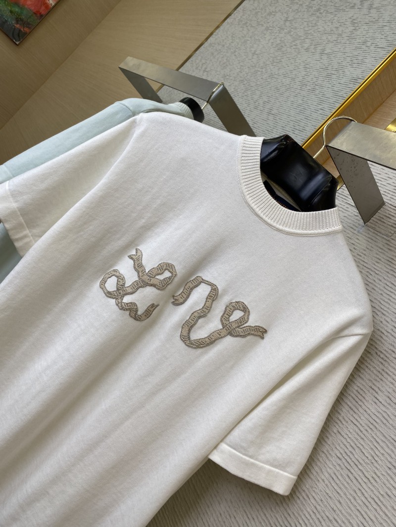 LV Beaded Embroidery Short Sleeve T-Shirt 6