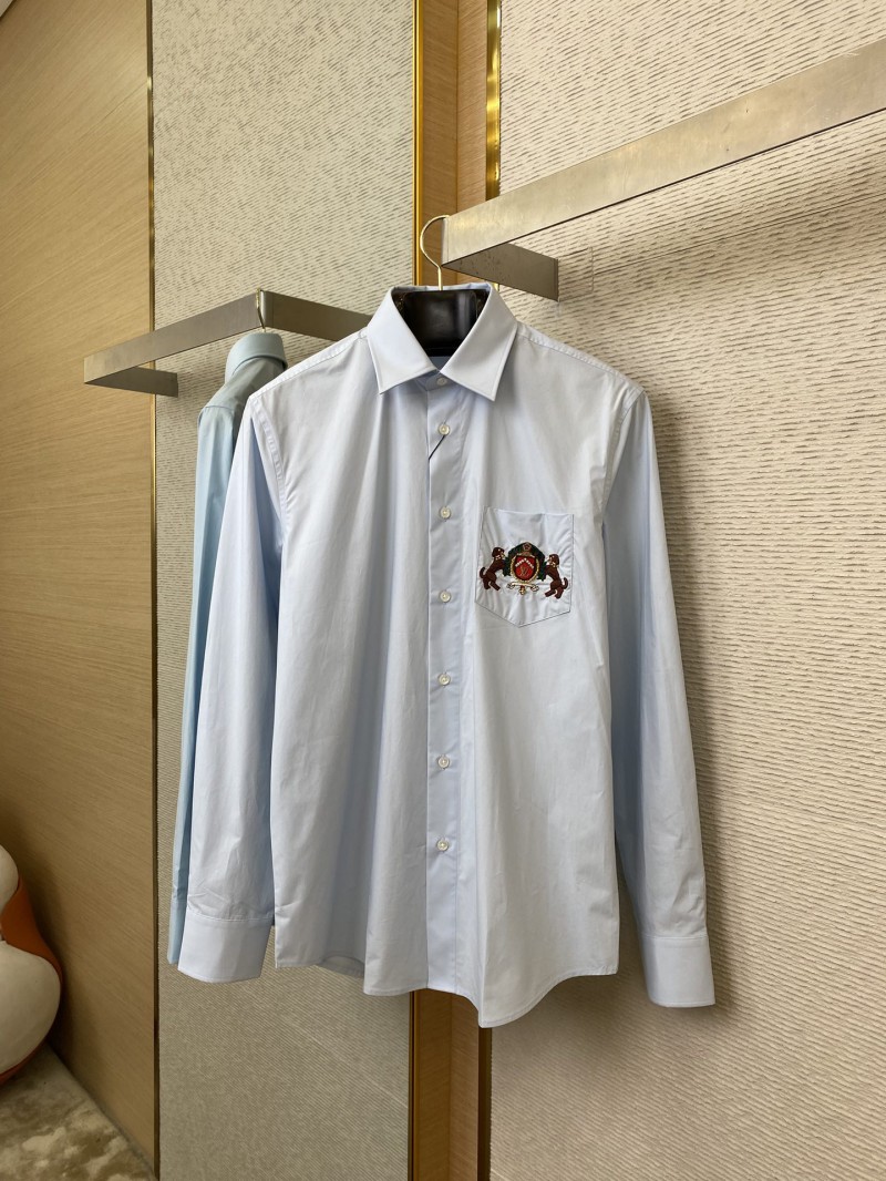 LV logo embroidered lapel shirt 4