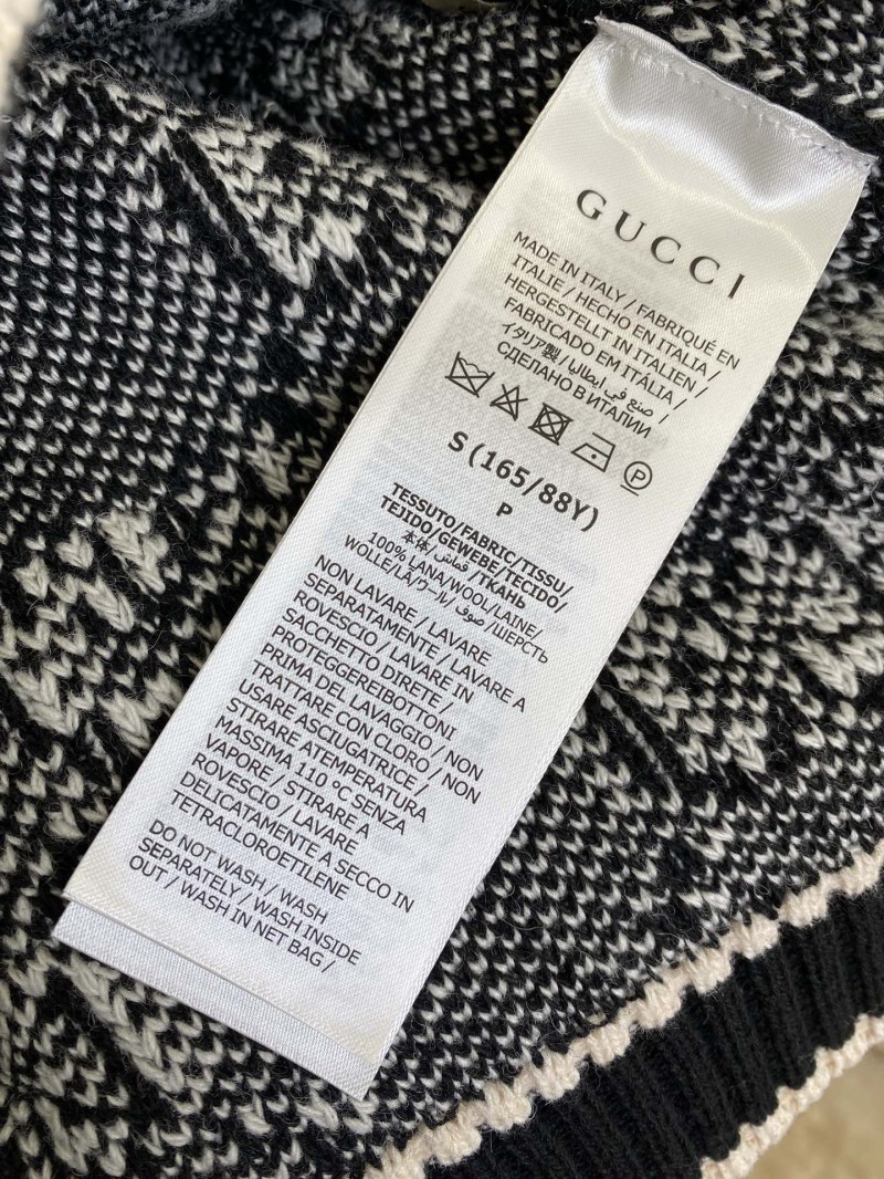 Gucci Shearling Jacquard Knit Cardigan Black 8