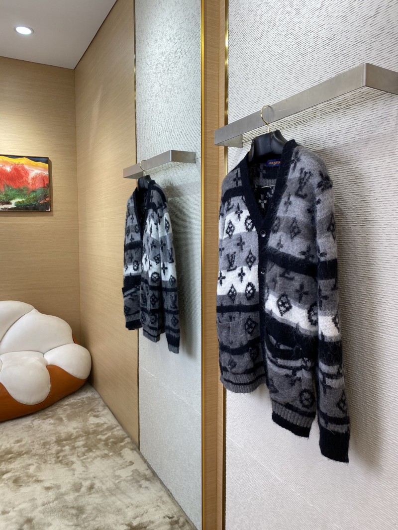 LV Old Flower Colour Block Mohair Cardigan 2
