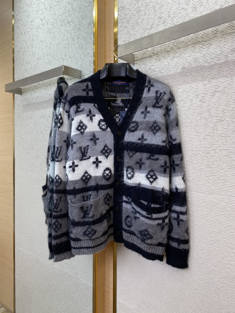 LV Old Flower Colour Block Mohair Cardigan 4