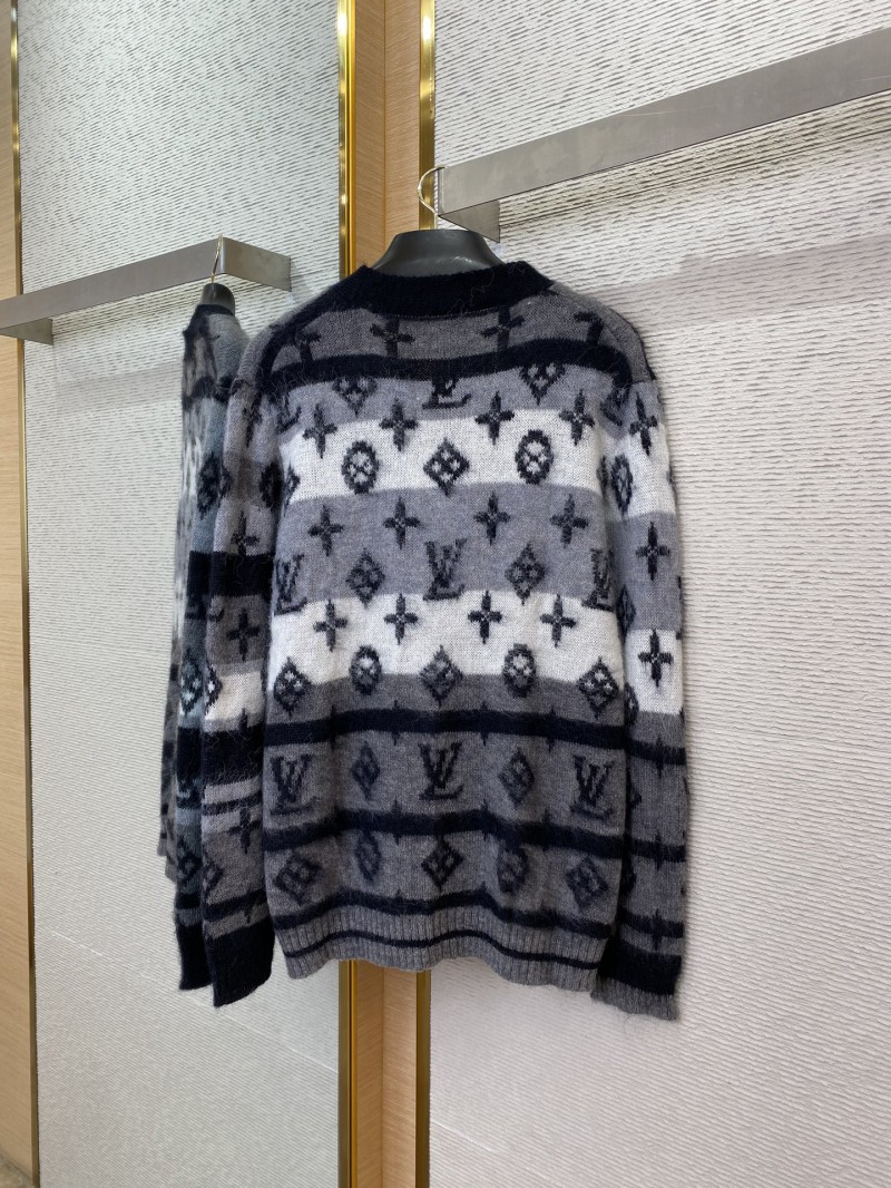 LV Old Flower Colour Block Mohair Cardigan 5
