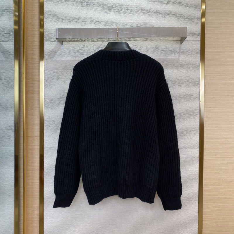 Prada Appliquéd Wool Cardigan Black 1