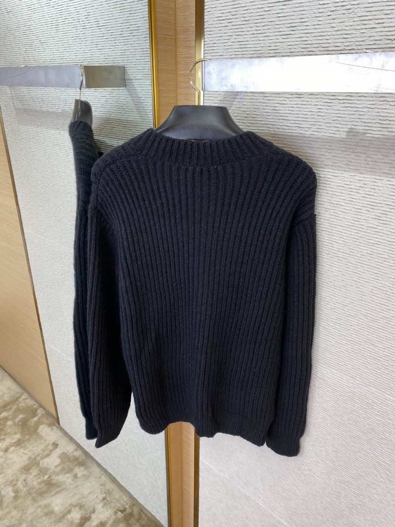 Prada Appliquéd Wool Cardigan Black 7