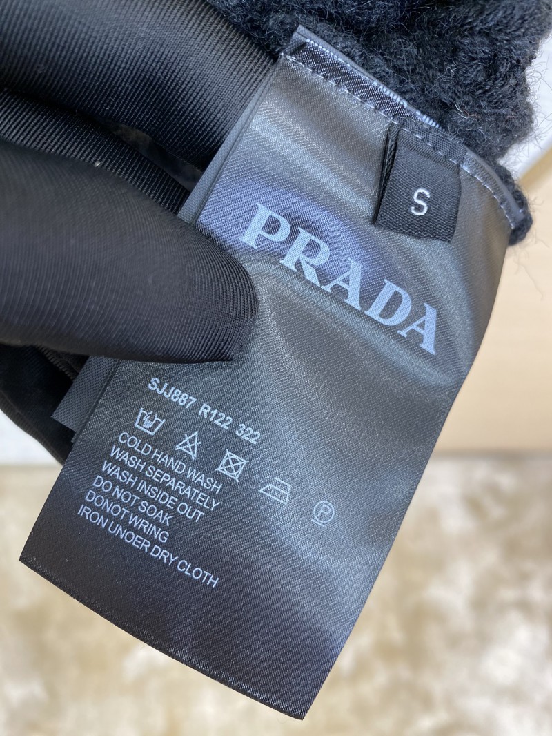 Prada Appliquéd Wool Cardigan Black 8