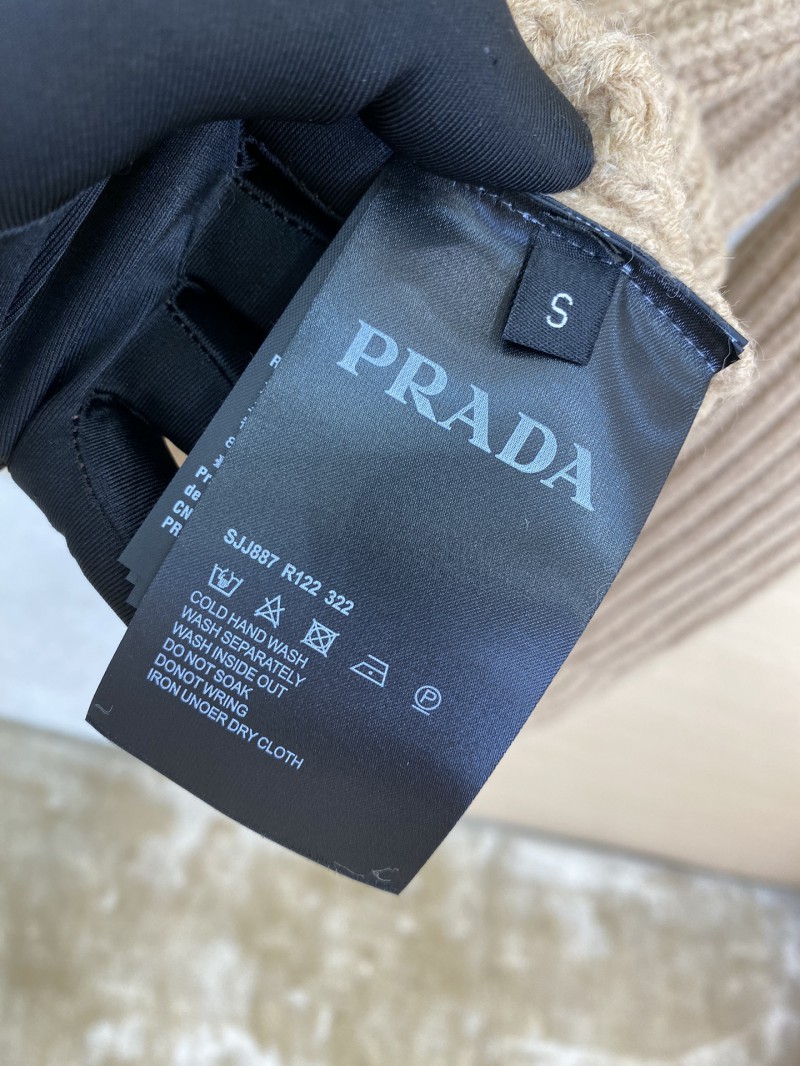 Prada Appliquéd Wool Cardigan Khaki 8