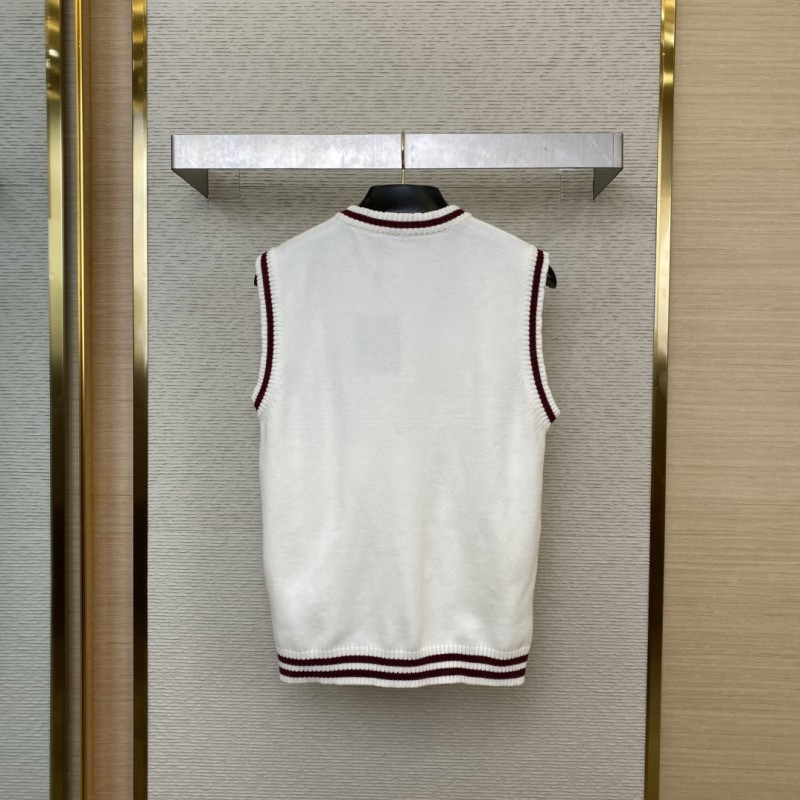 LV logo embroidered wool waistcoat 1