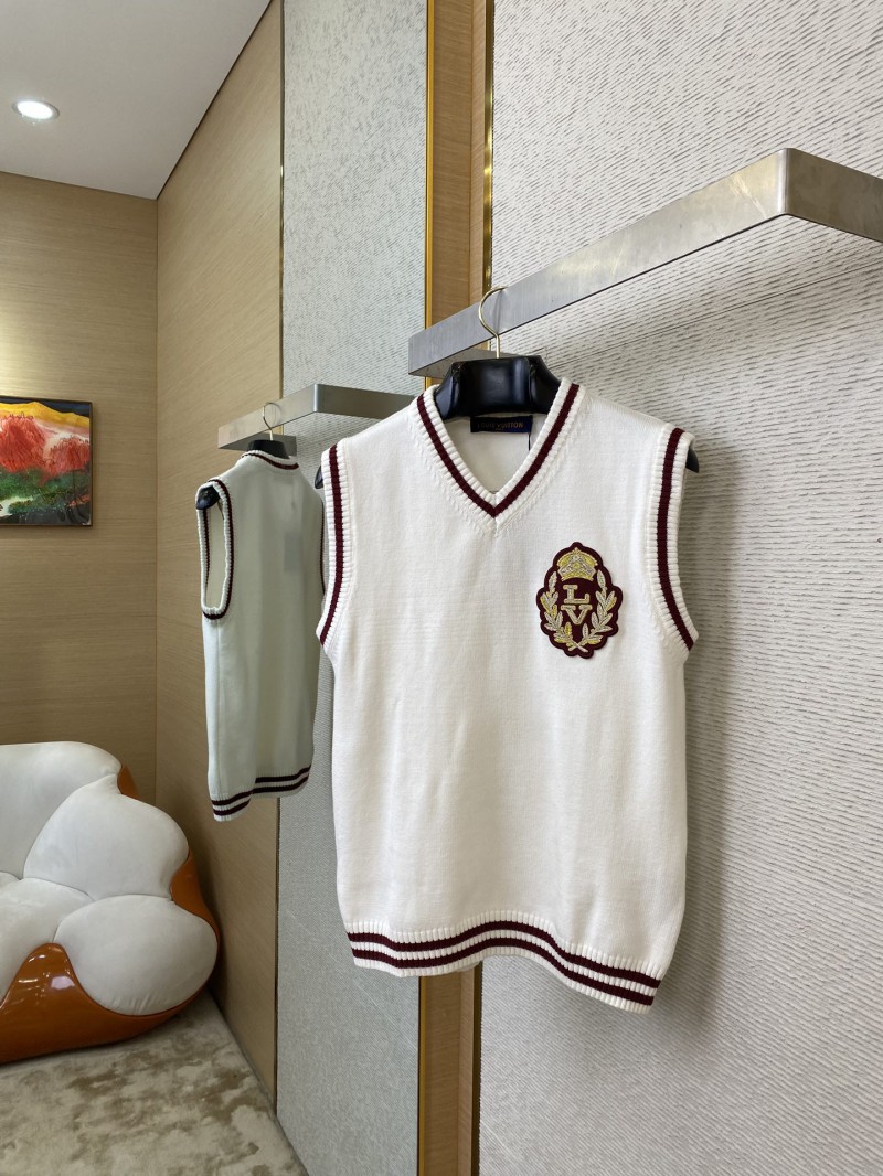 LV logo embroidered wool waistcoat 2