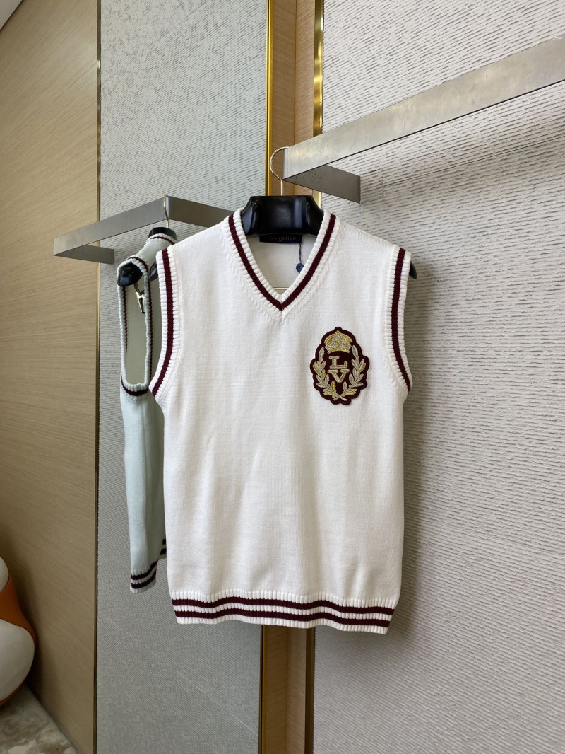 LV logo embroidered wool waistcoat 4