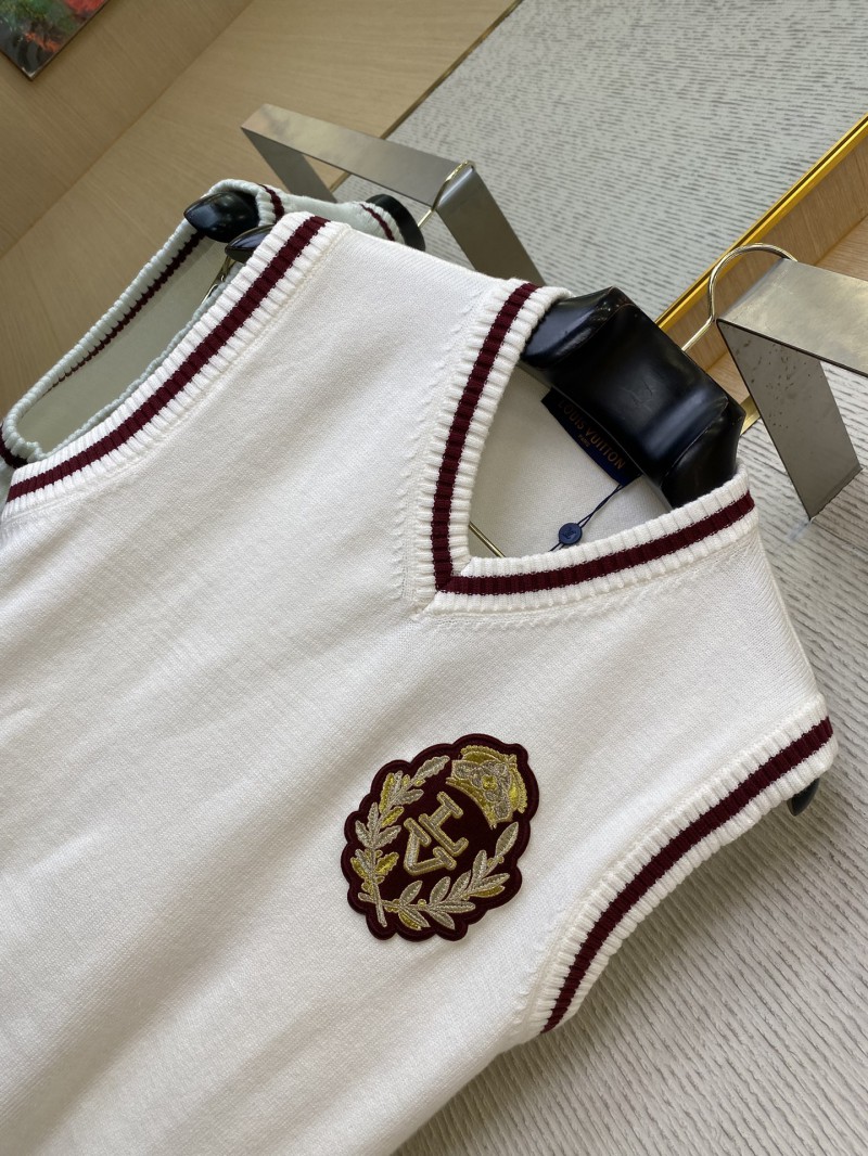 LV logo embroidered wool waistcoat 6