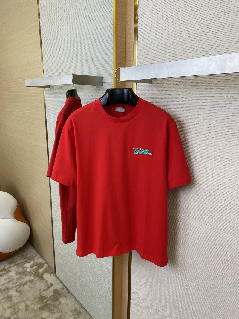 Dior 25fw Year of the Snake Embroidered Short Sleeve Red 6