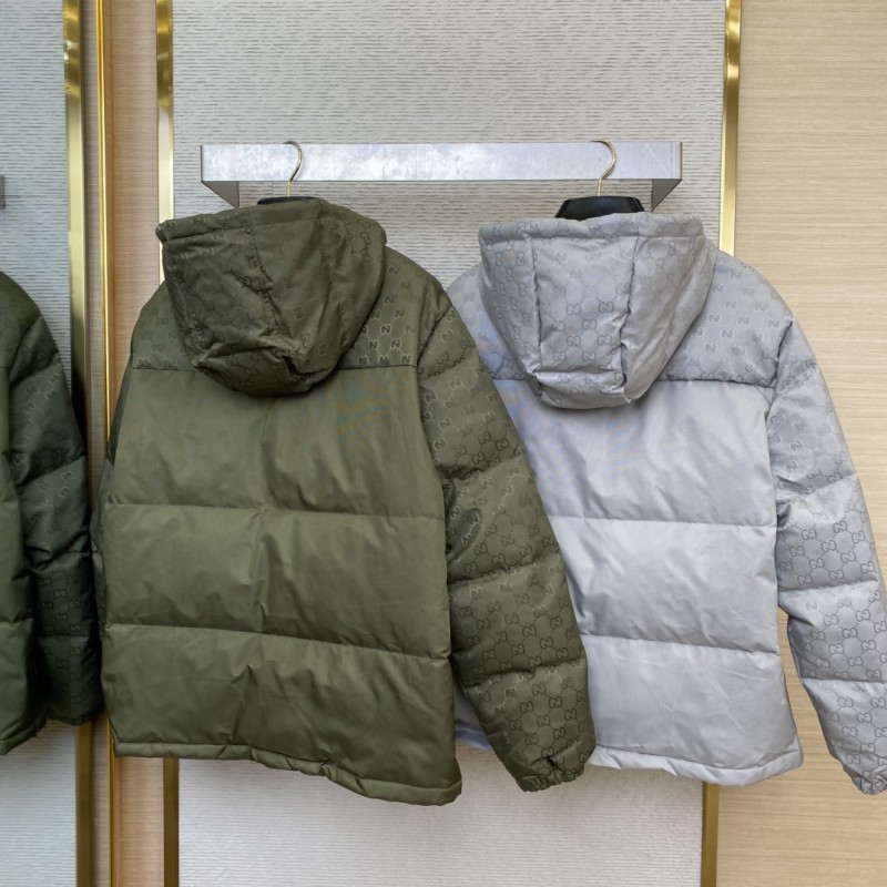 Gucci Jacquard Dark Down Jacket Silver 1