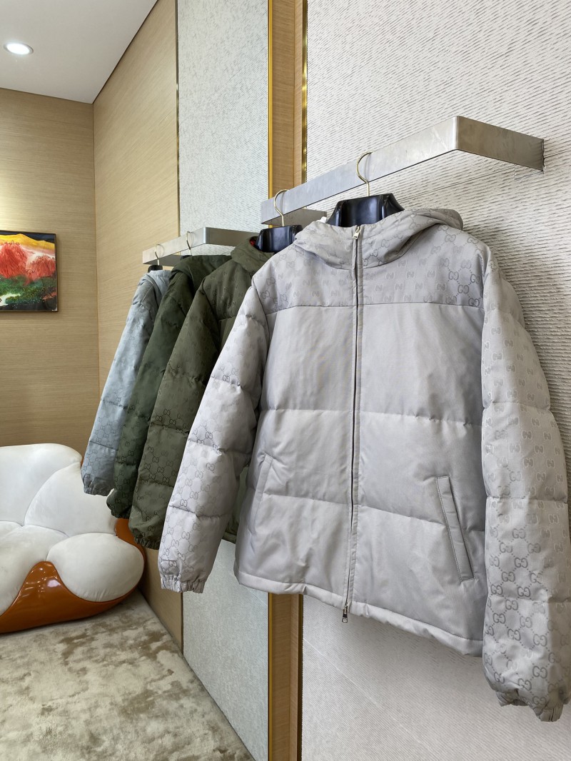 Gucci Jacquard Dark Down Jacket Silver 2