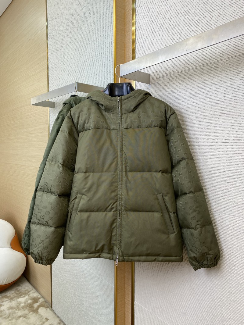 Gucci Jacquard Dark Down Jacket Green 4