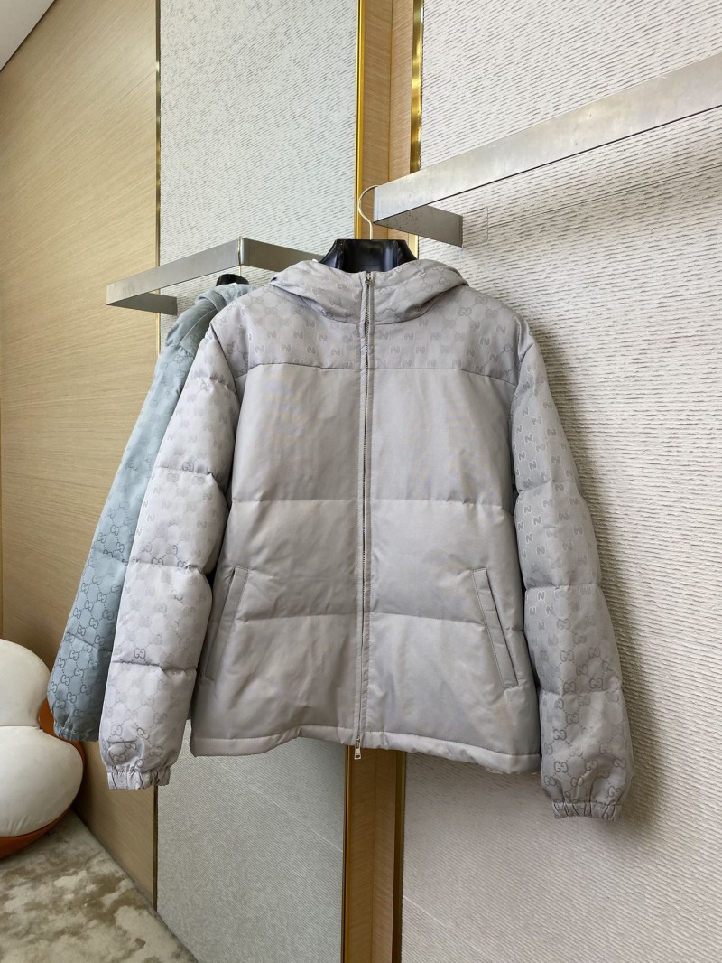 Gucci Jacquard Dark Down Jacket Silver 4