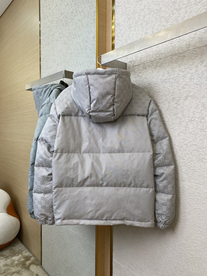 Gucci Jacquard Dark Down Jacket Silver 5