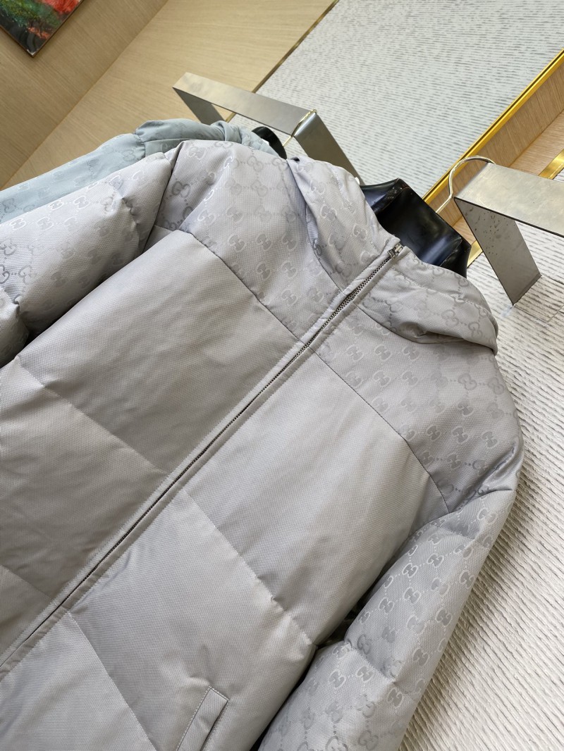 Gucci Jacquard Dark Down Jacket Silver 6