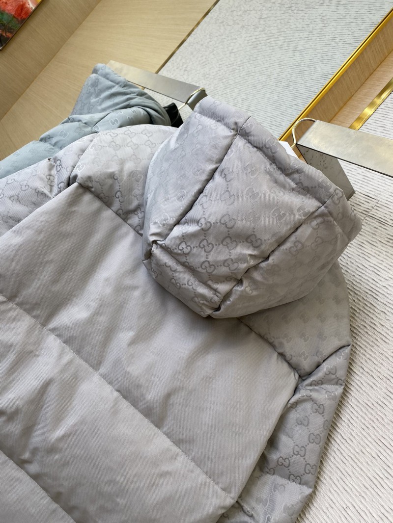 Gucci Jacquard Dark Down Jacket Silver 7