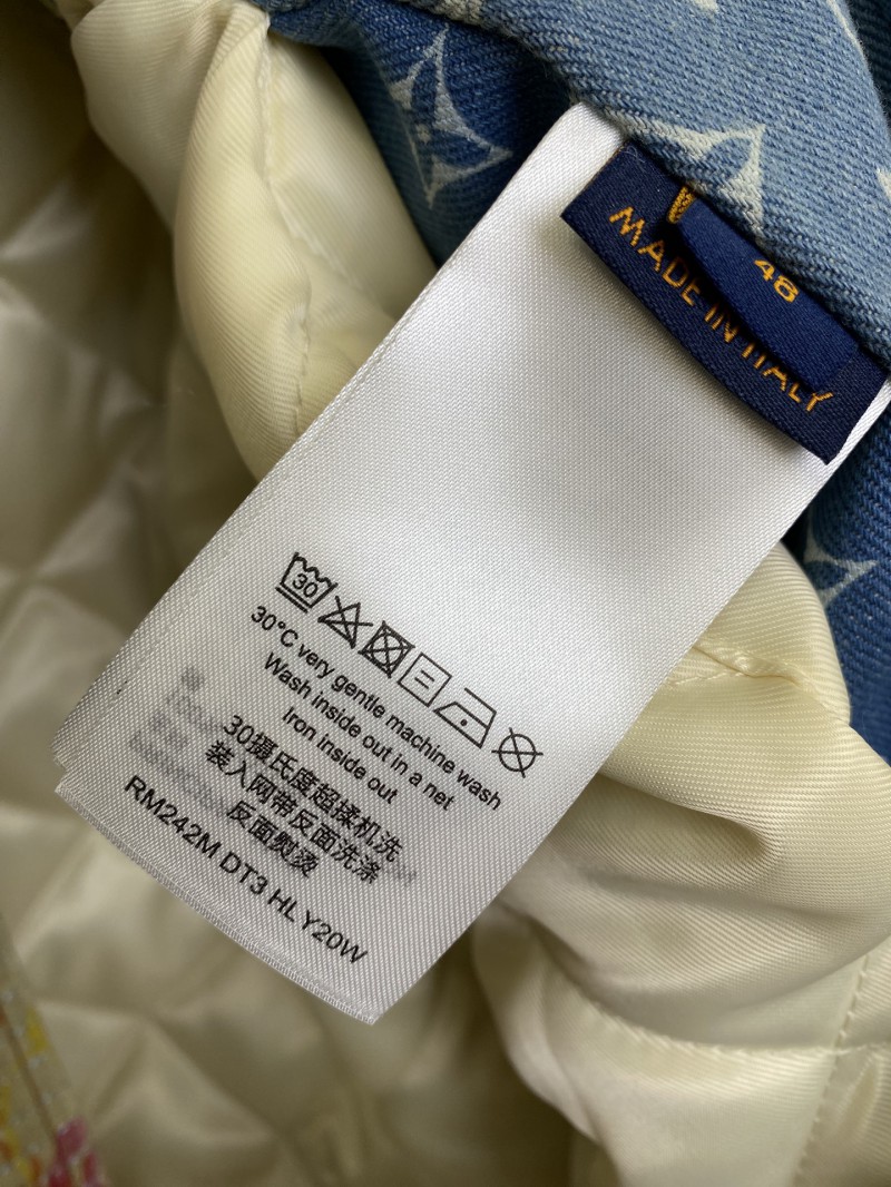 LV Floral Patchwork Denim Jacket Cotton Jacket Jacket 8