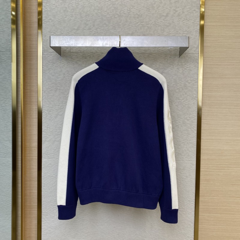 Gucci Patchwork Knit Zip Jacket Coat 1