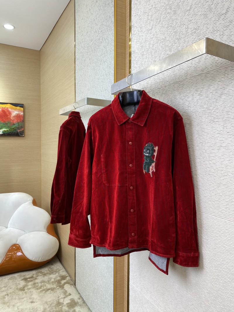 Dior Dragon Man Octopus Flocked Shirt Jacket 2
